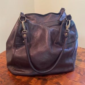 Dark Brown 100% Leather Hobo Bag Made in Argentina